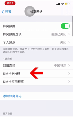 朝阳苹果14维修网分享如何给iPhone14的SIM卡设置密码 